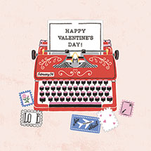 Alternate Image 1 for Typewriter Valentine's Day Pop-Up Card