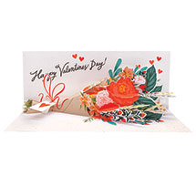 Valentine's Floral Bouquet Pop-Up Card
