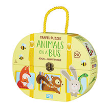 Product Image for Animals on a Bus Travel Puzzle and Book