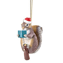 Reading Squirrel Ornament