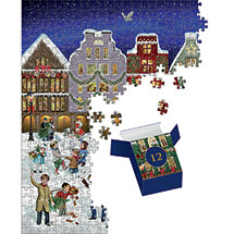 Alternate image for Winter Eve in the Town Advent Calendar Puzzle