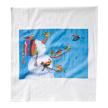 Alternate image for Birdies and Snowman Tea Towel