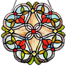 Product Image for Red Trilliums Stained Glass Panel