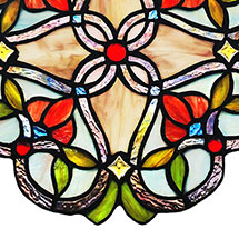Alternate Image 3 for Red Trilliums Stained Glass Panel