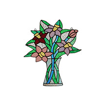 Alternate image for Floral Bouquet Stained Glass Panel